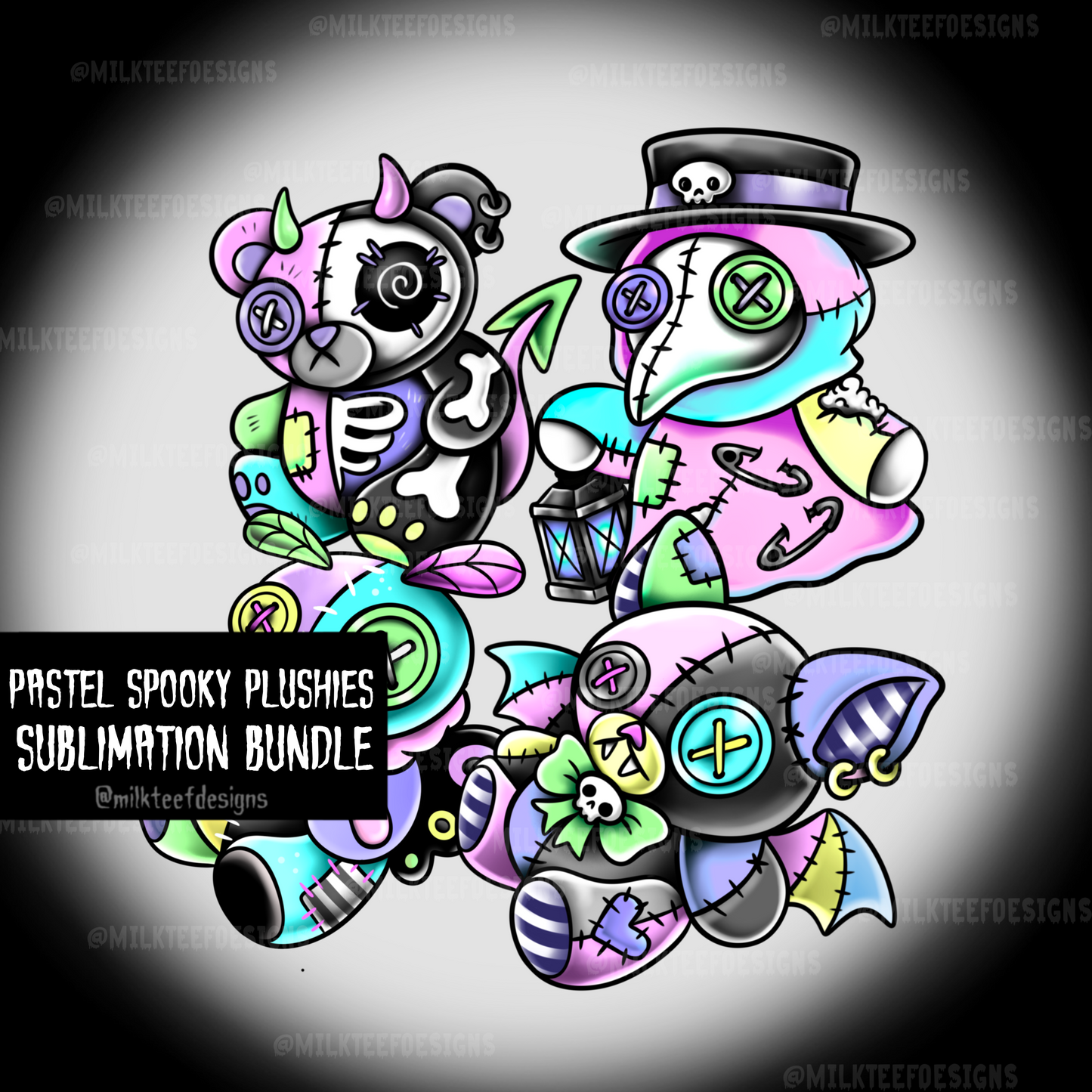 Pastel Spooky Plushies /  Sublimation Bundle