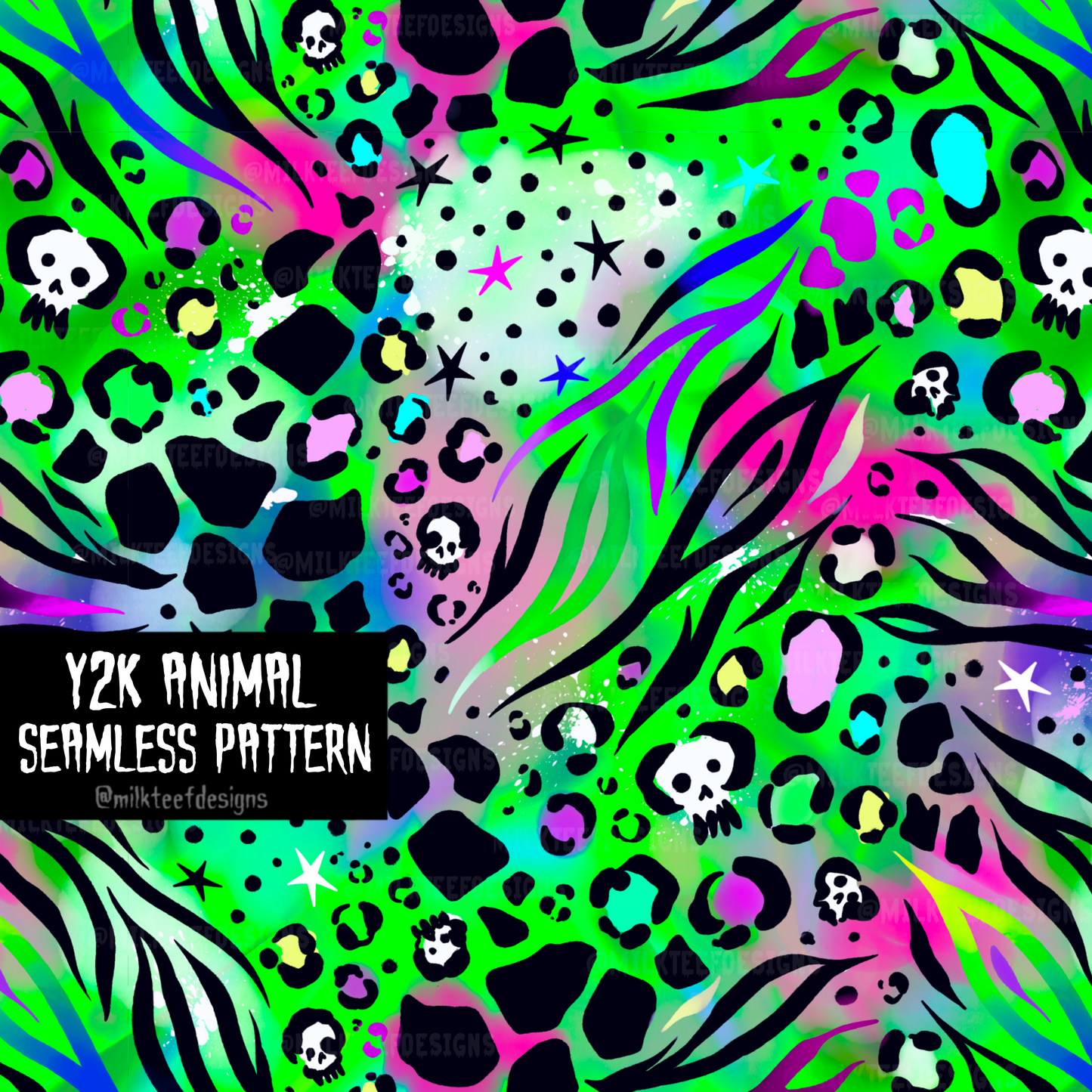 Y2K Animal / Seamless Pattern