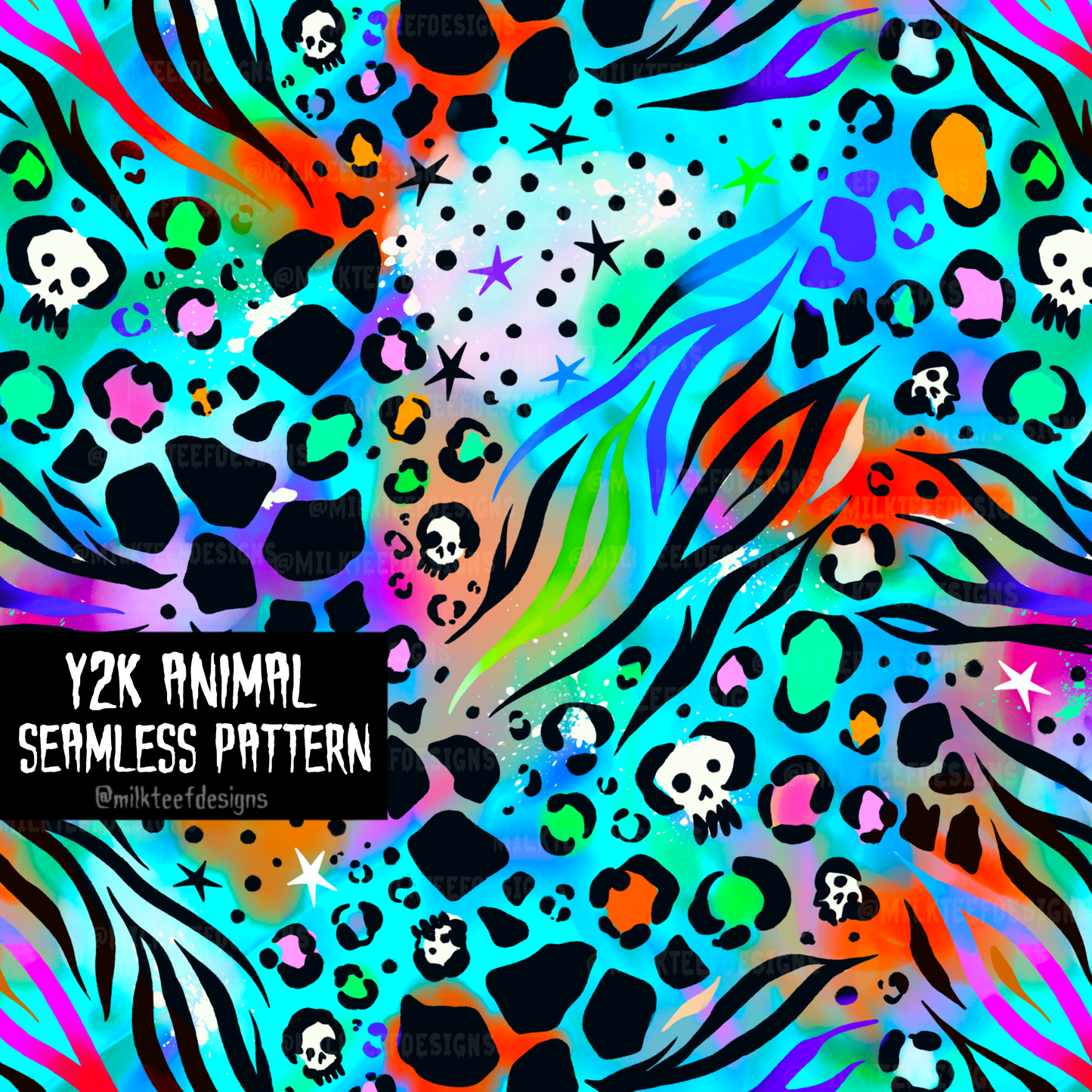 Y2K Animal / Seamless Pattern