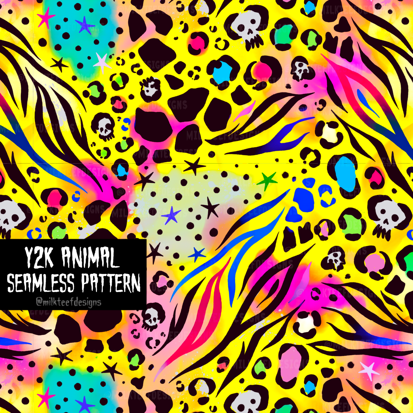 Y2K Animal / Seamless Pattern