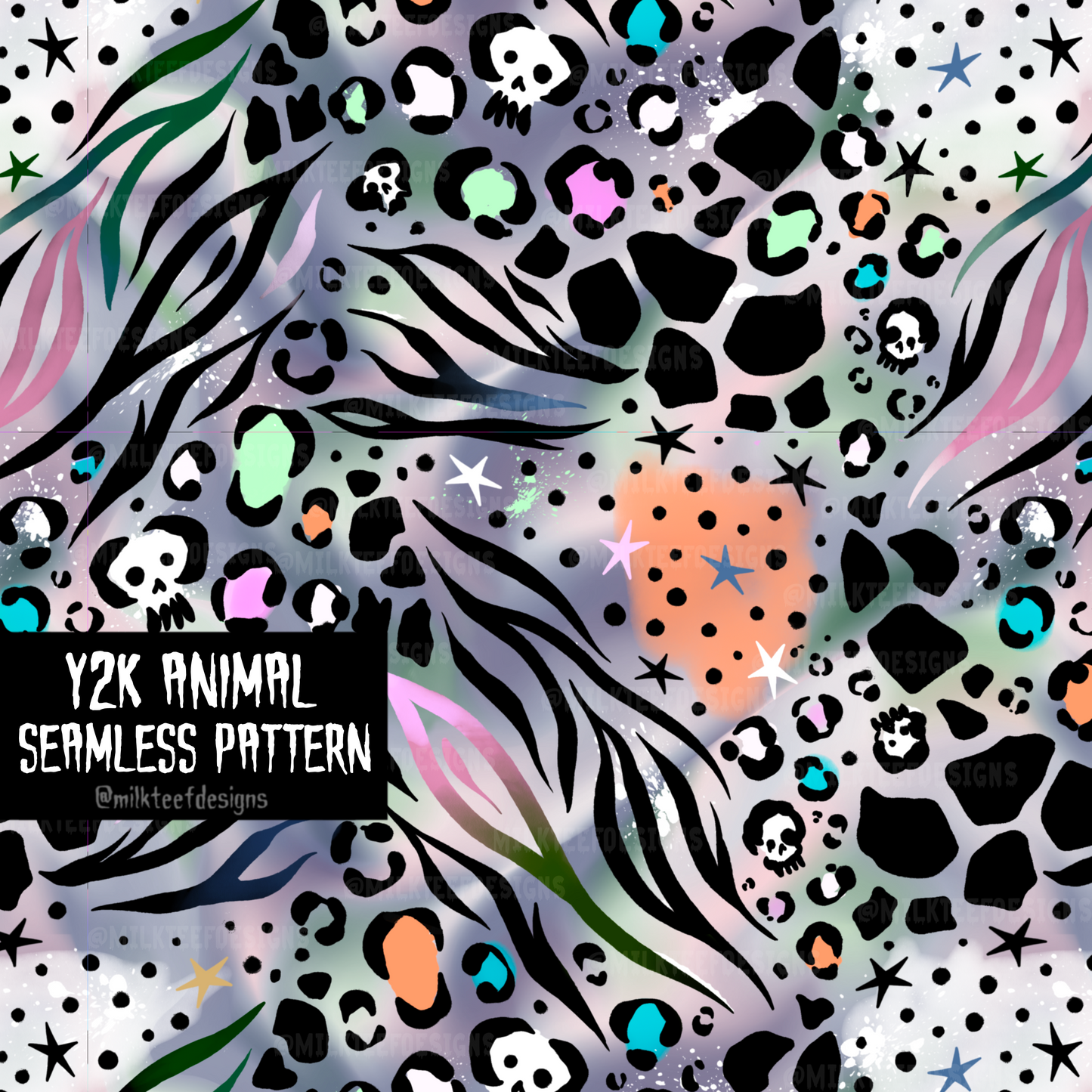 Y2K Animal / Seamless Pattern