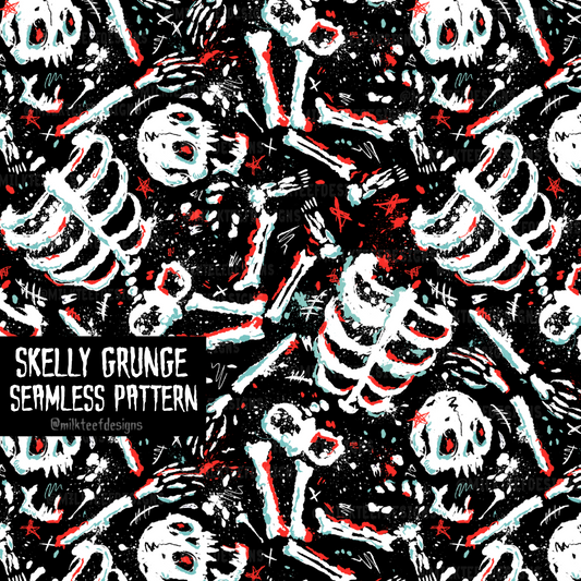 Skelly Grunge / Seamless Pattern