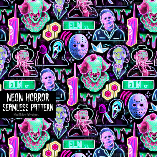 Neon Horror / Seamless Pattern