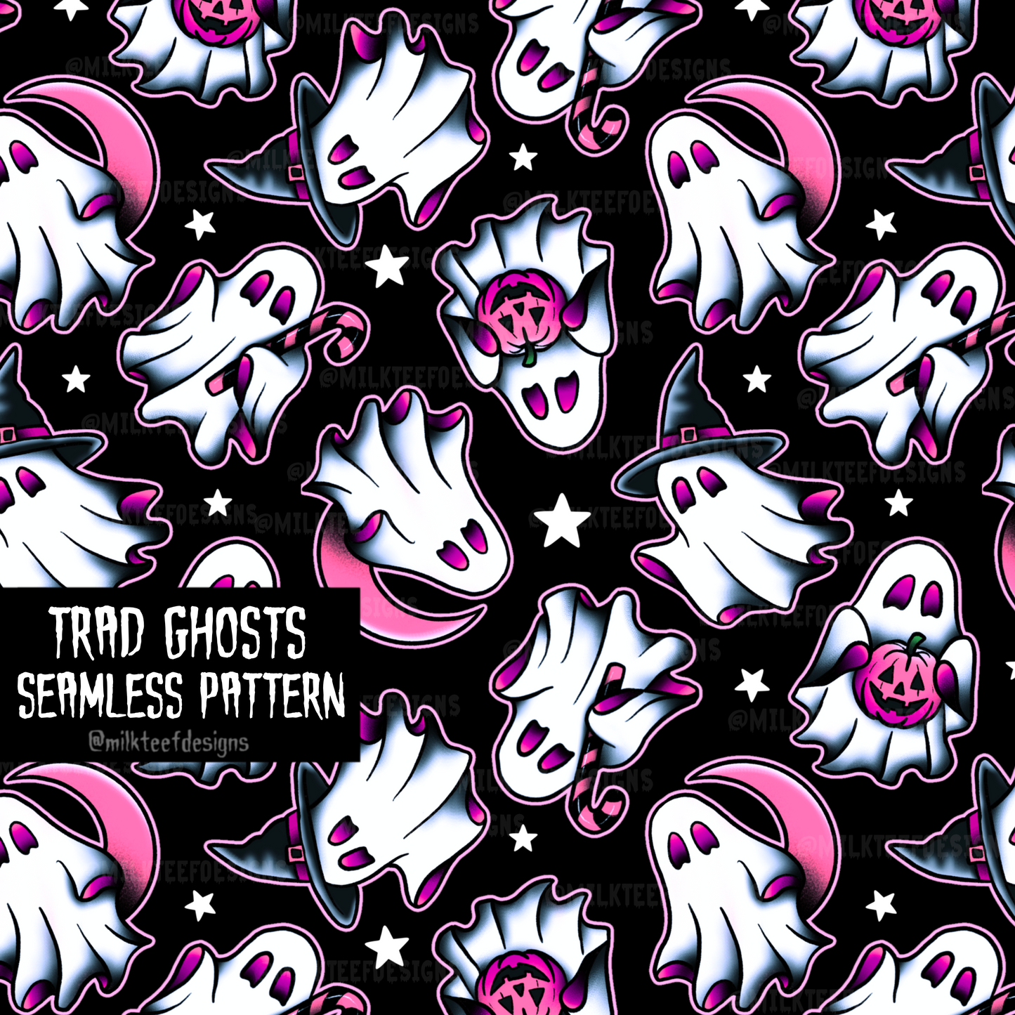 Trad Ghosts / Seamless Pattern