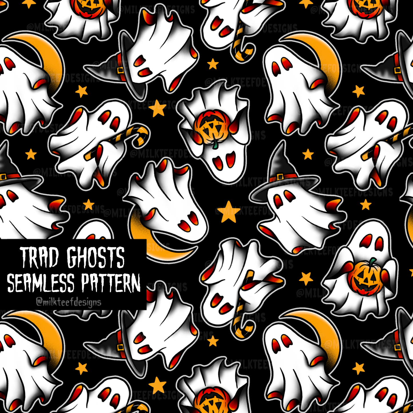 Trad Ghosts / Seamless Pattern
