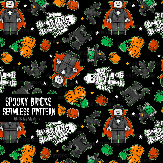Spooky Bricks / Seamless Pattern