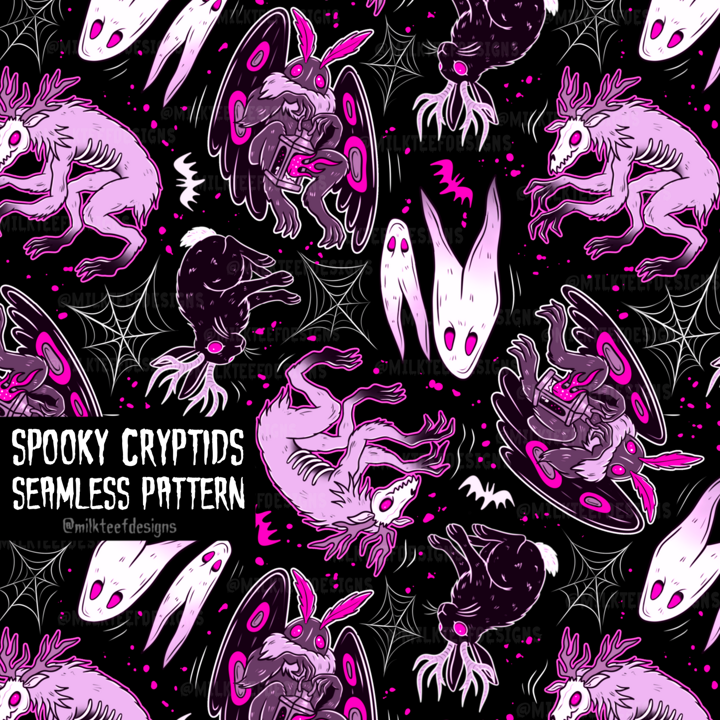Spooky Cryptids / Seamless Pattern