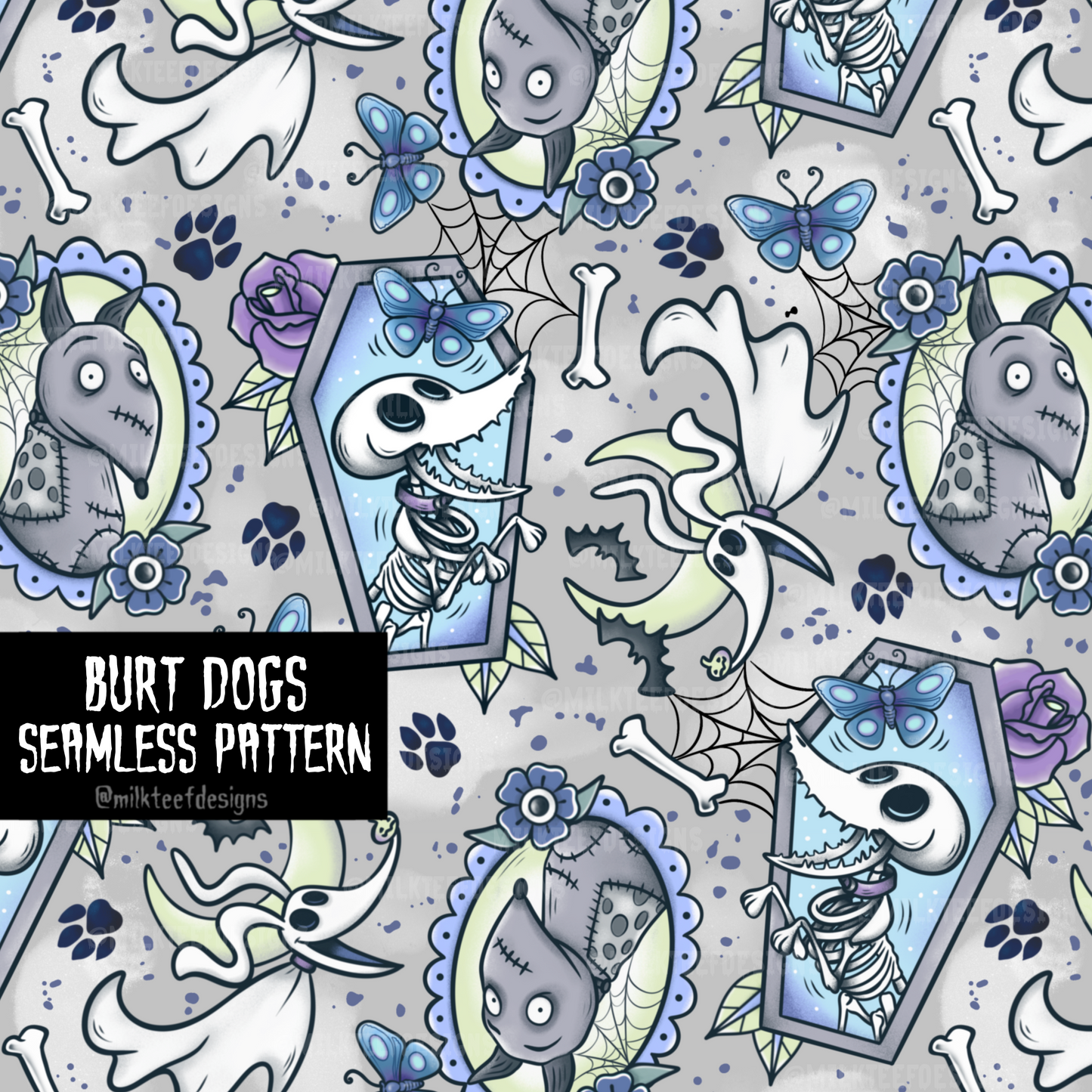 Burt Dogs / Seamless Pattern
