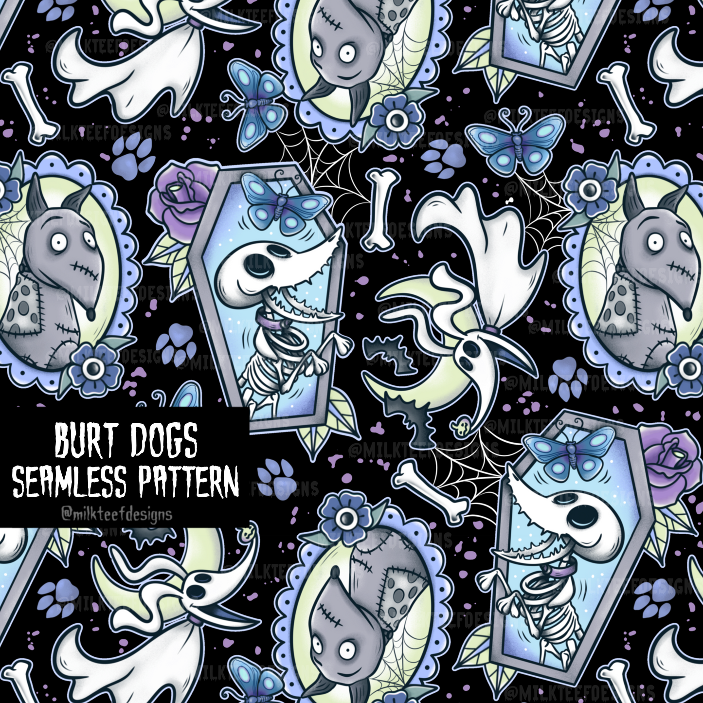 Burt Dogs / Seamless Pattern