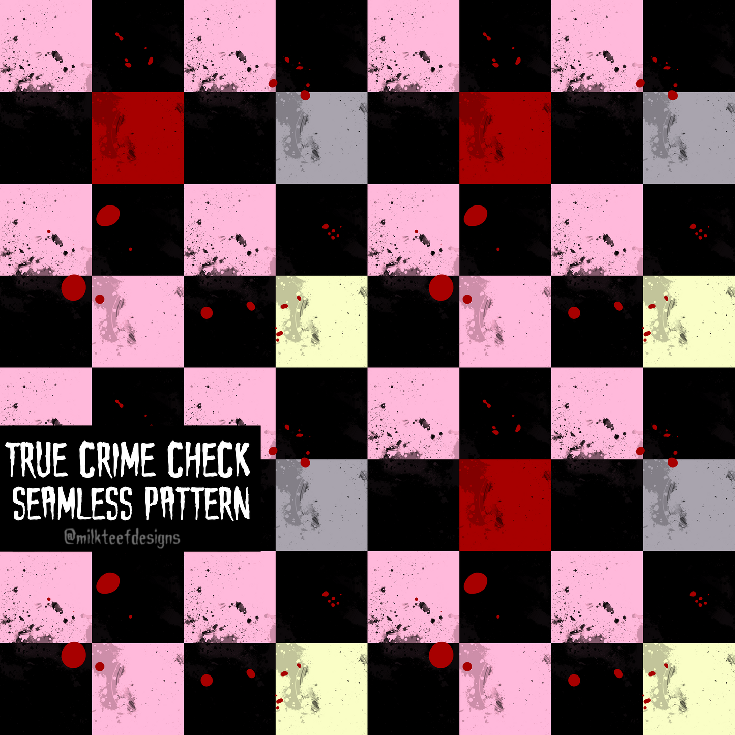 True Crime Check / Seamless Pattern