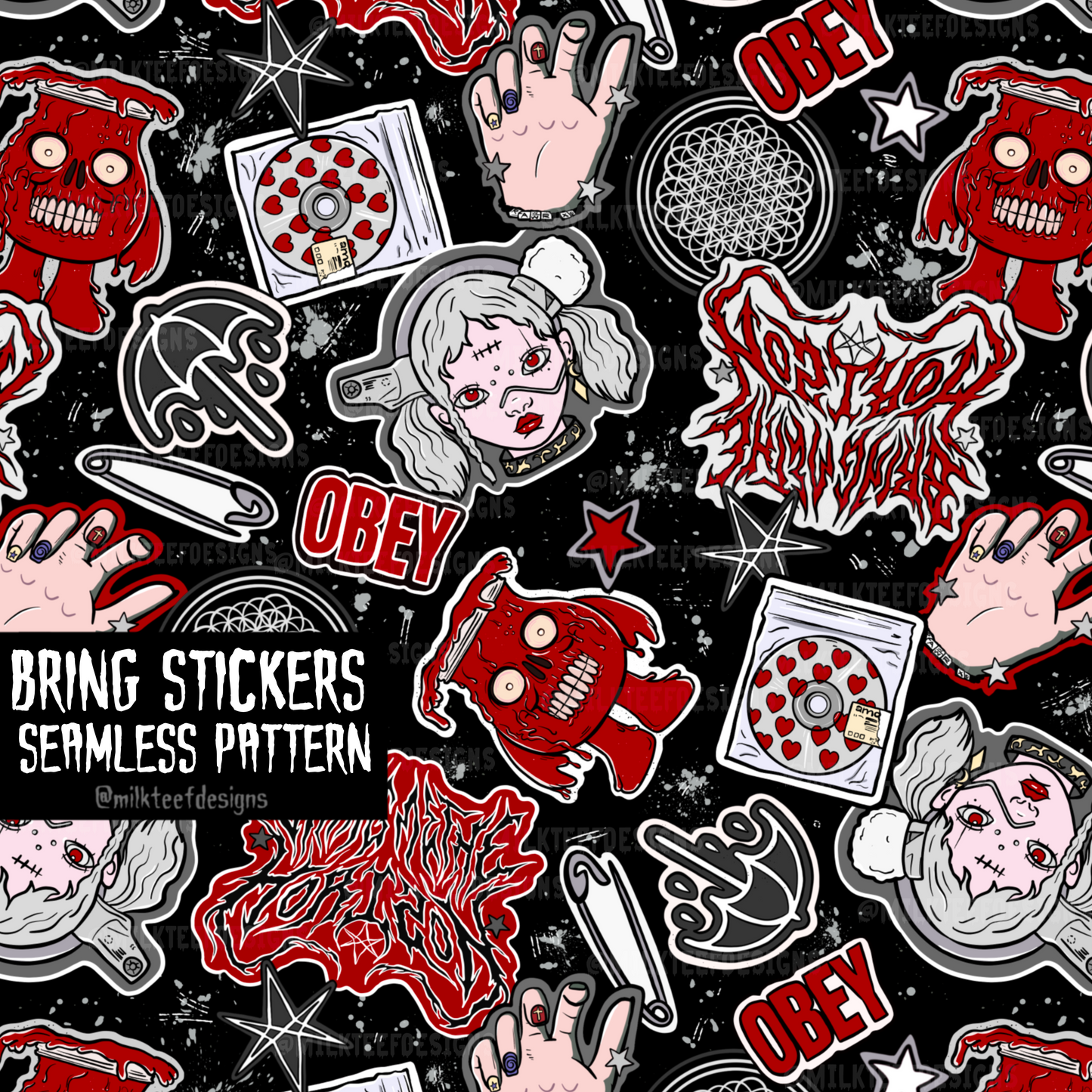 Bring Stickers / Seamless Pattern