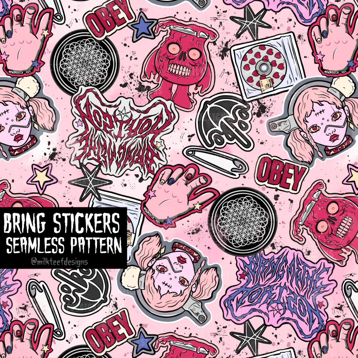 Bring Stickers / Seamless Pattern
