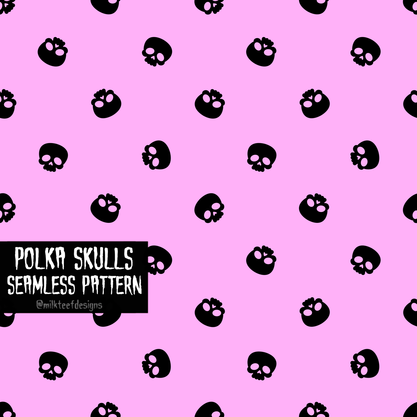 Polka Skulls / Seamless Pattern