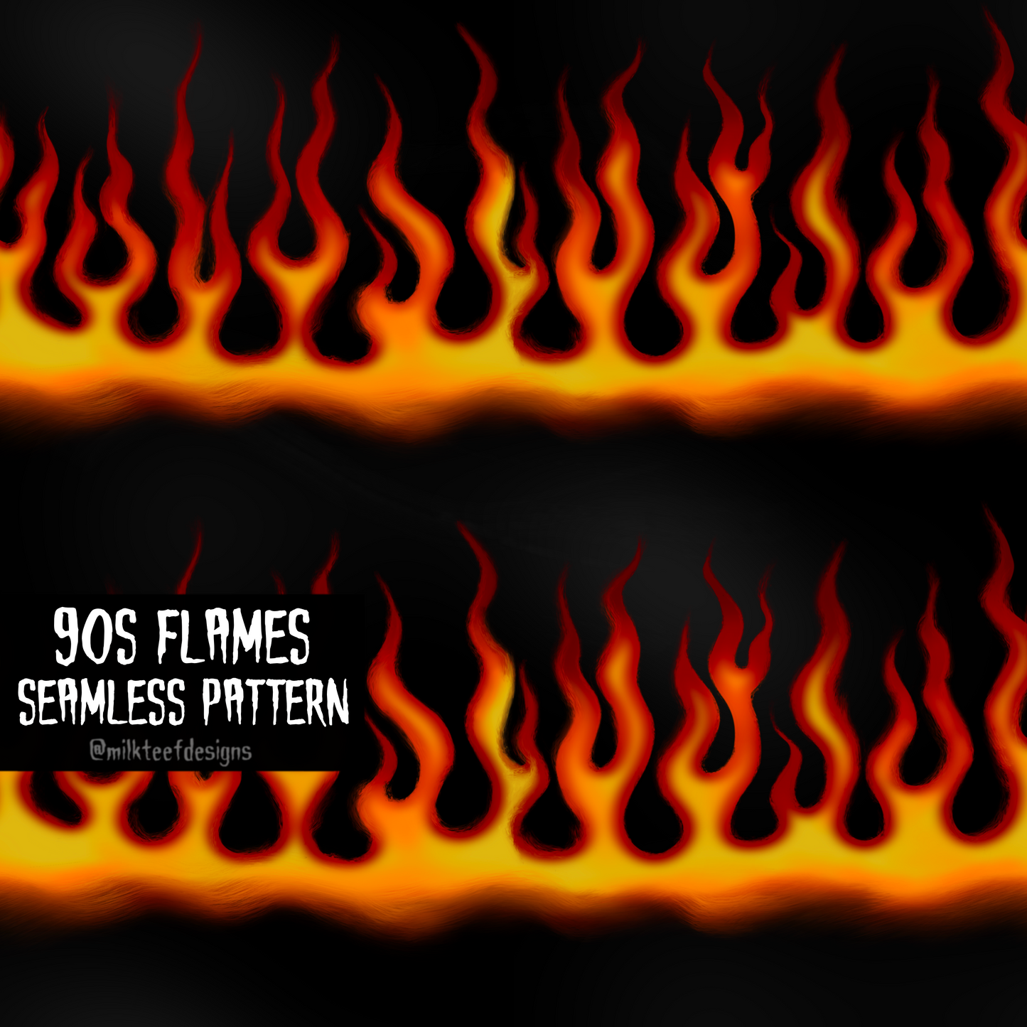 90s Flames / Seamless Pattern