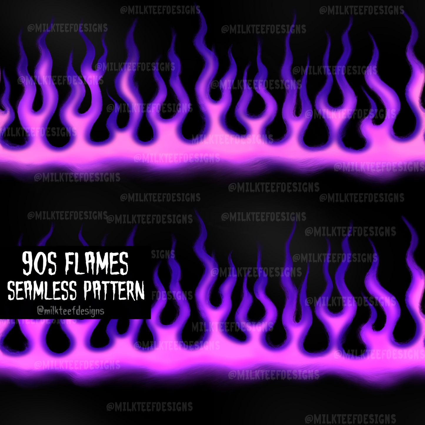 90s Flames / Seamless Pattern