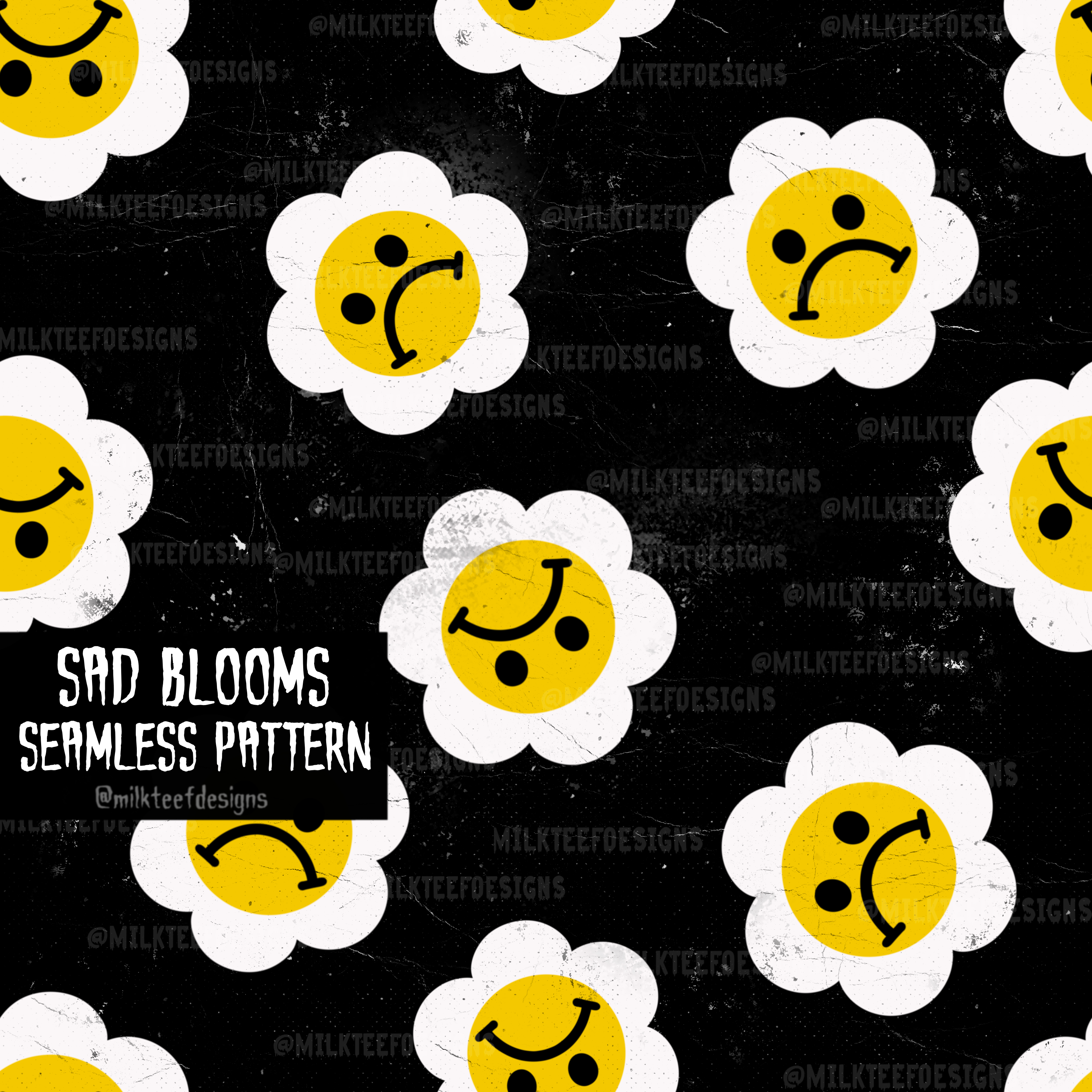 Spring Pattern Sad Sad Blooms / Seamless Pattern – milkteefdesigns