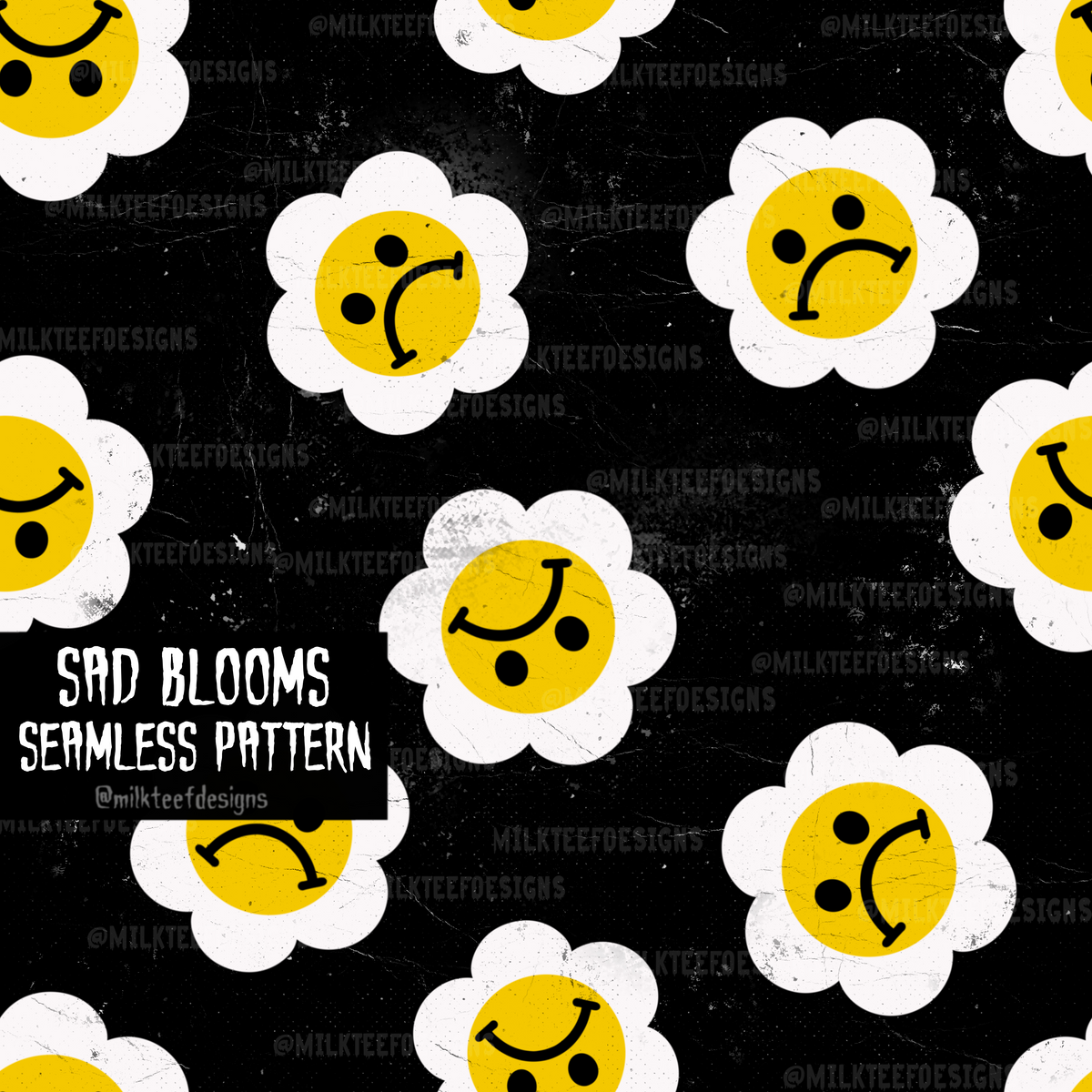 Sad Color Patterns Sad Blooms / Seamless Pattern – milkteefdesigns