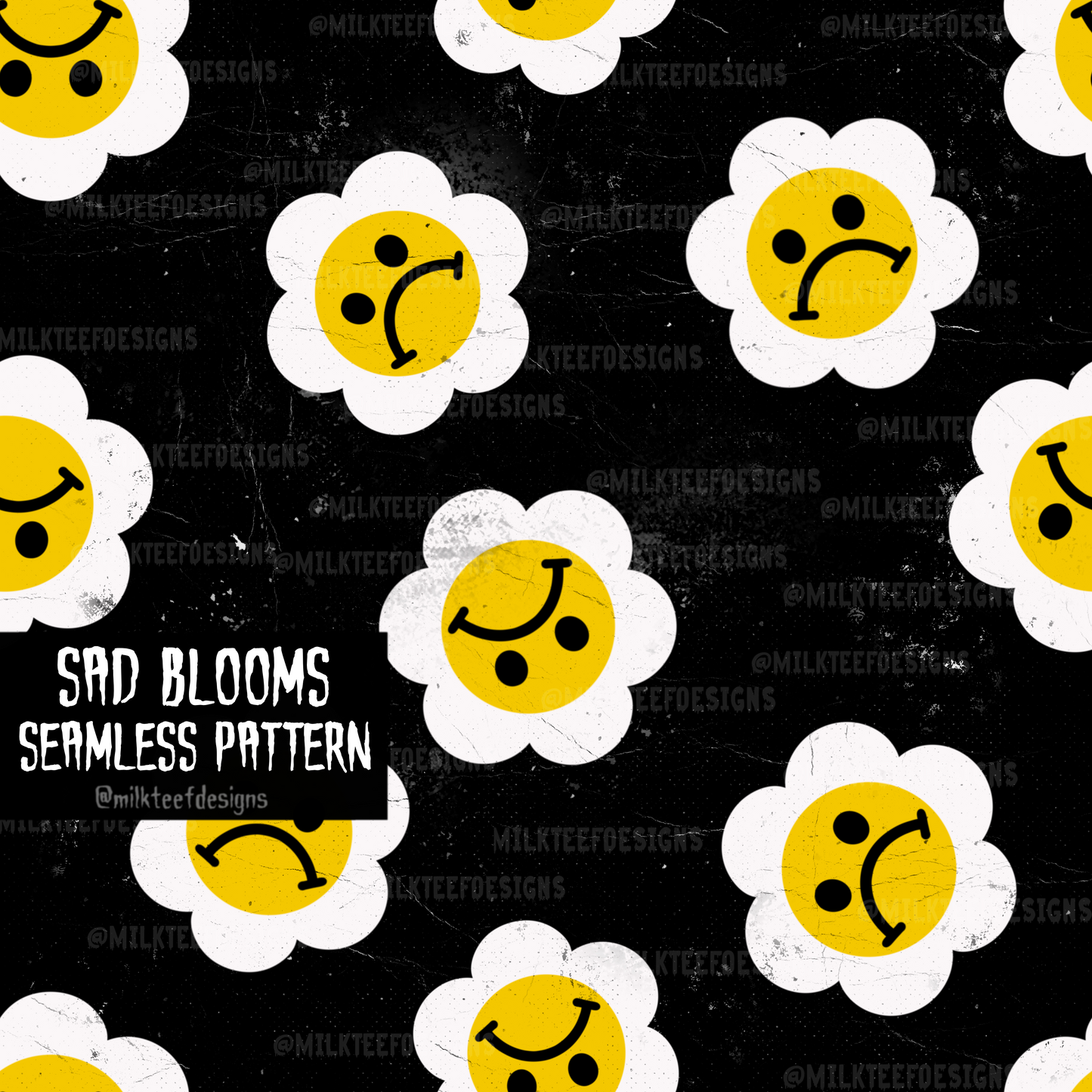 Sad Blooms / Seamless Pattern