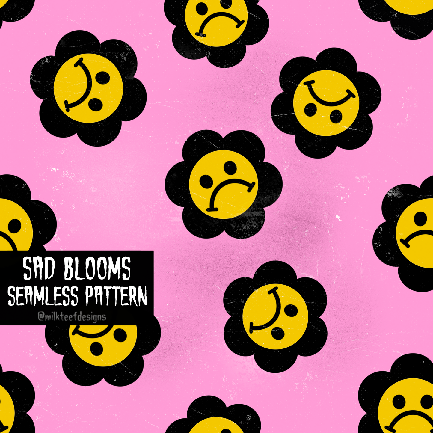 Sad Blooms / Seamless Pattern