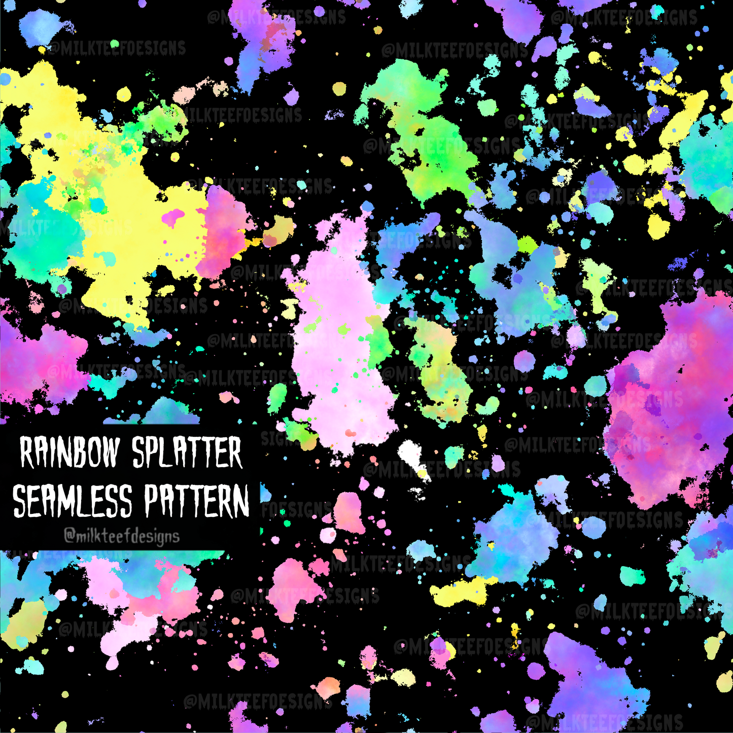 Rainbow Splatter / Seamless Pattern