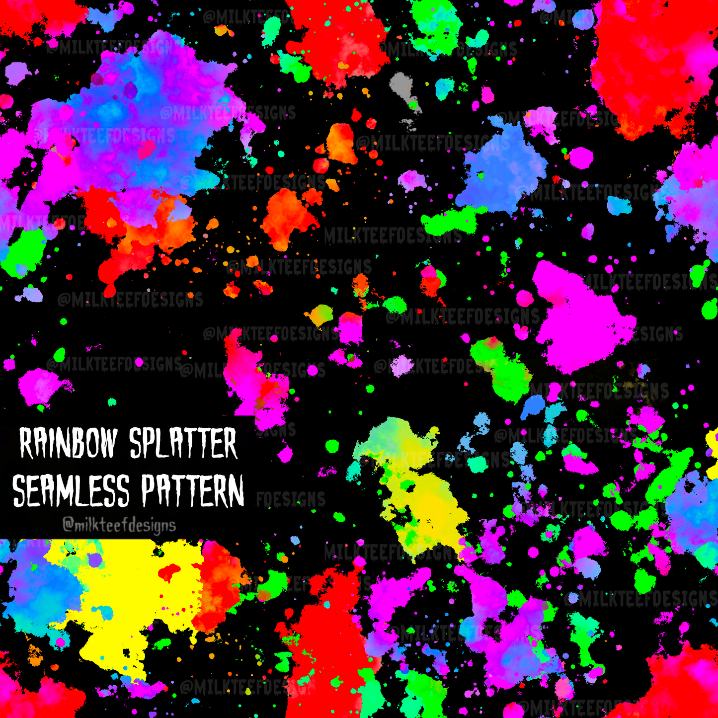 Rainbow Splatter / Seamless Pattern