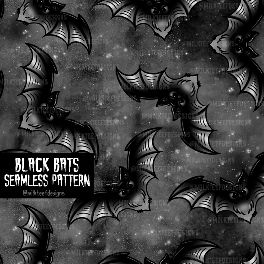 Black Bats / Seamless Pattern