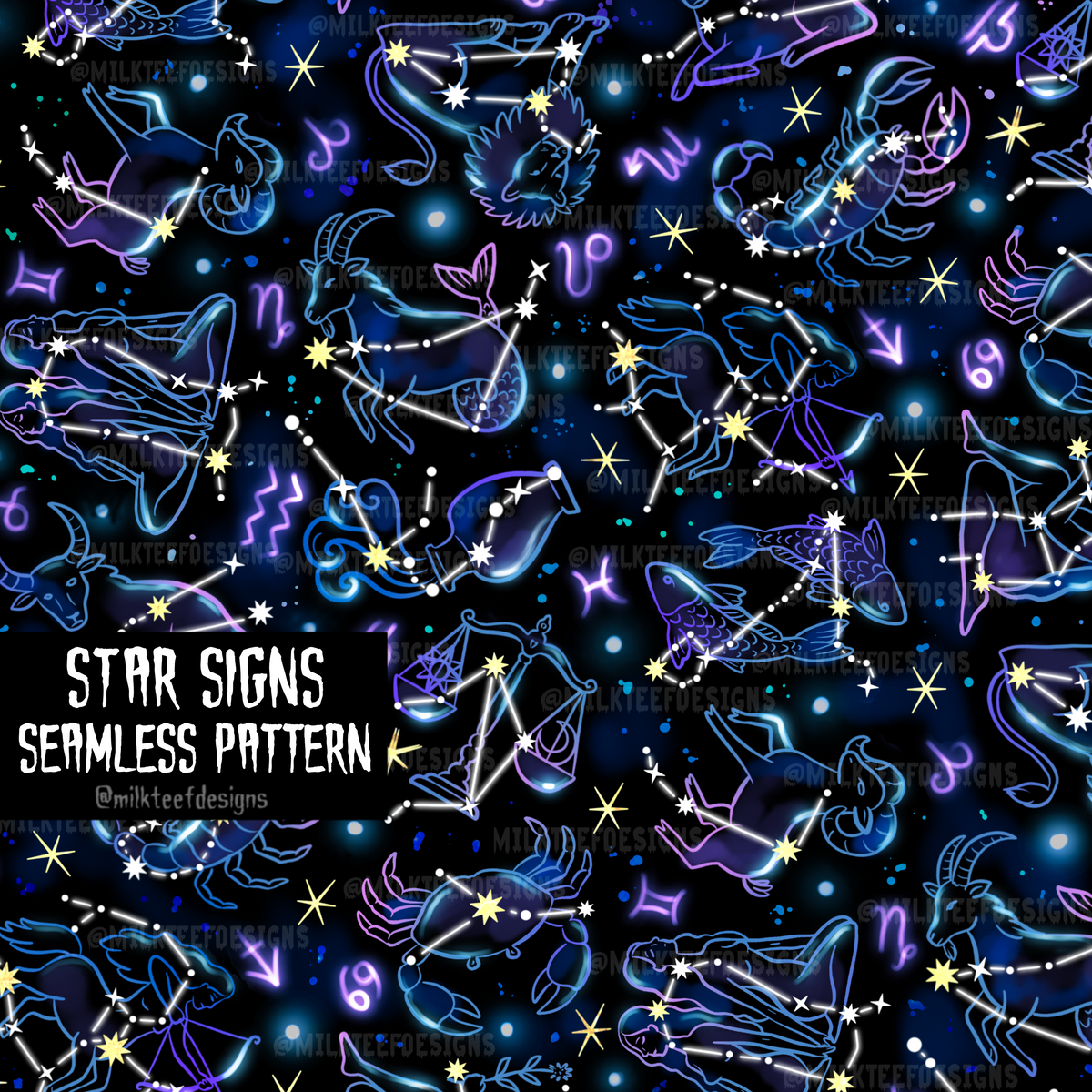 Star Signs / Seamless Pattern