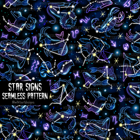 Star Signs / Seamless Pattern