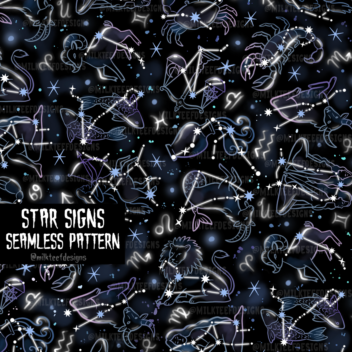 Star Signs / Seamless Pattern