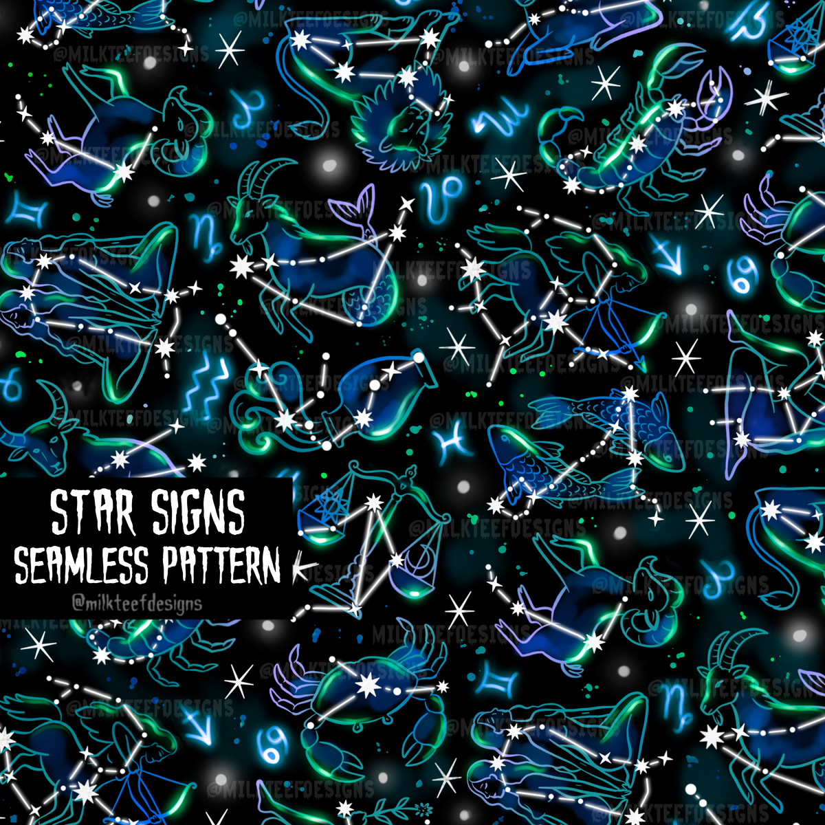Star Signs / Seamless Pattern