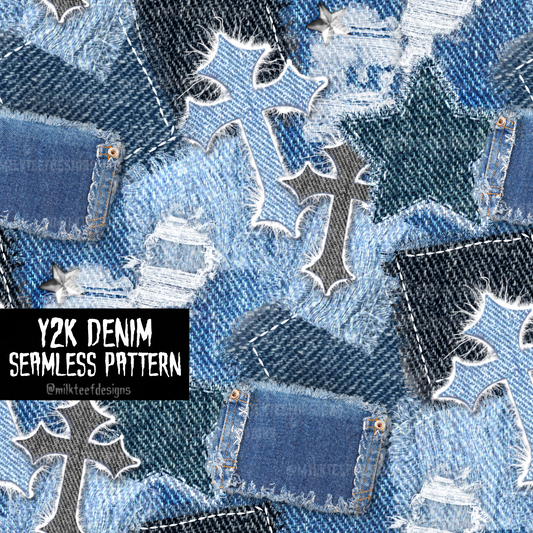 Y2K Denim / Seamless Pattern