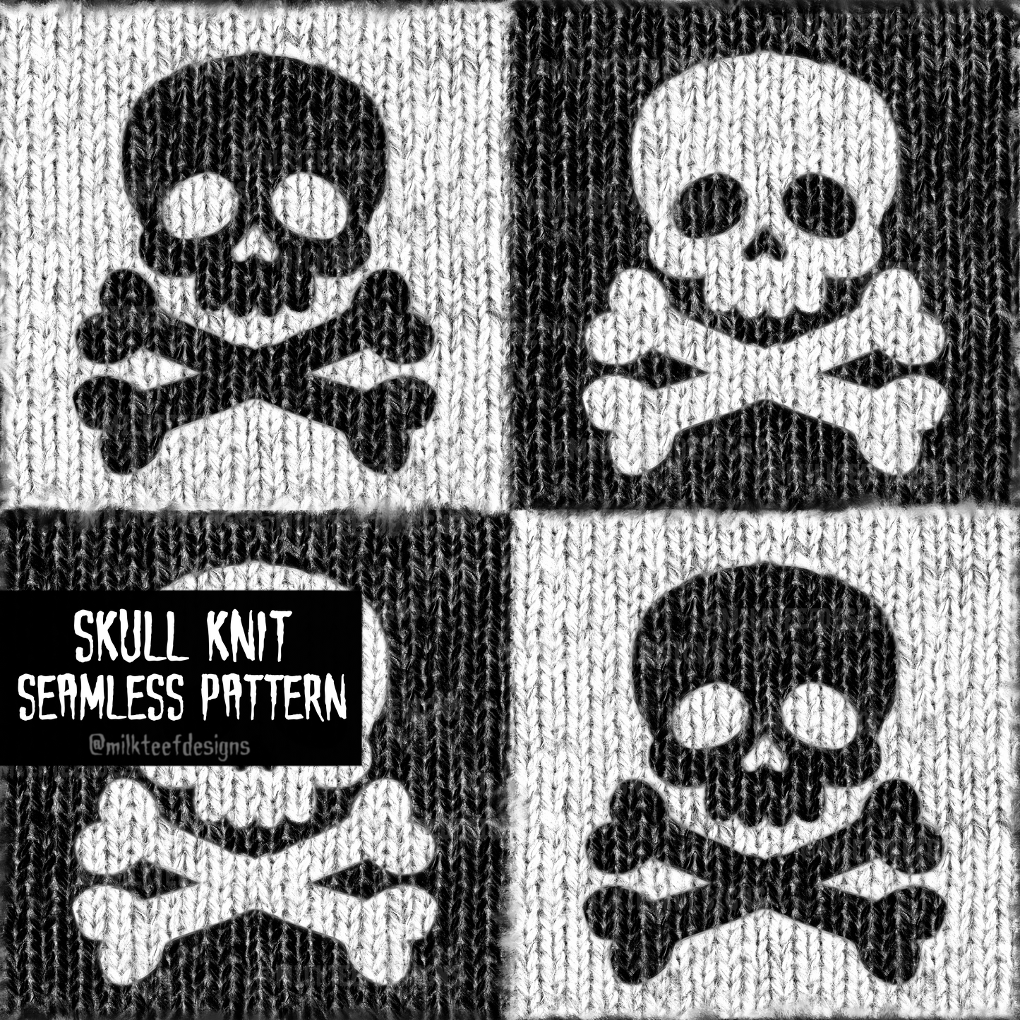 Skull Knit / Seamless Pattern