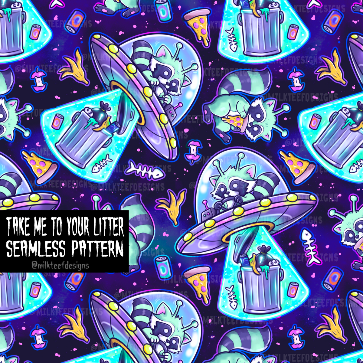 Take Me To Your Litter / Seamless Pattern