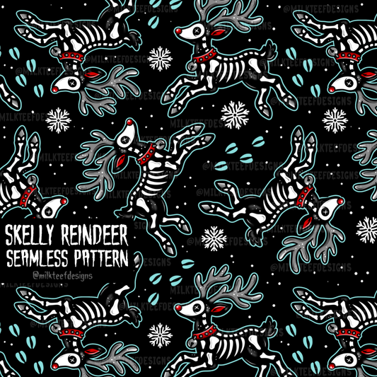Skelly Reindeer / Seamless Pattern