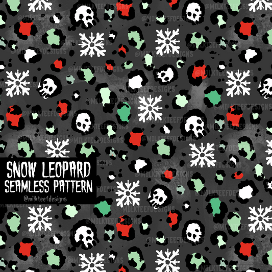 Snow Leopard / Seamless Pattern