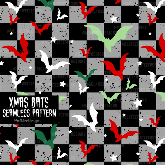 Xmas Bats / Seamless Pattern