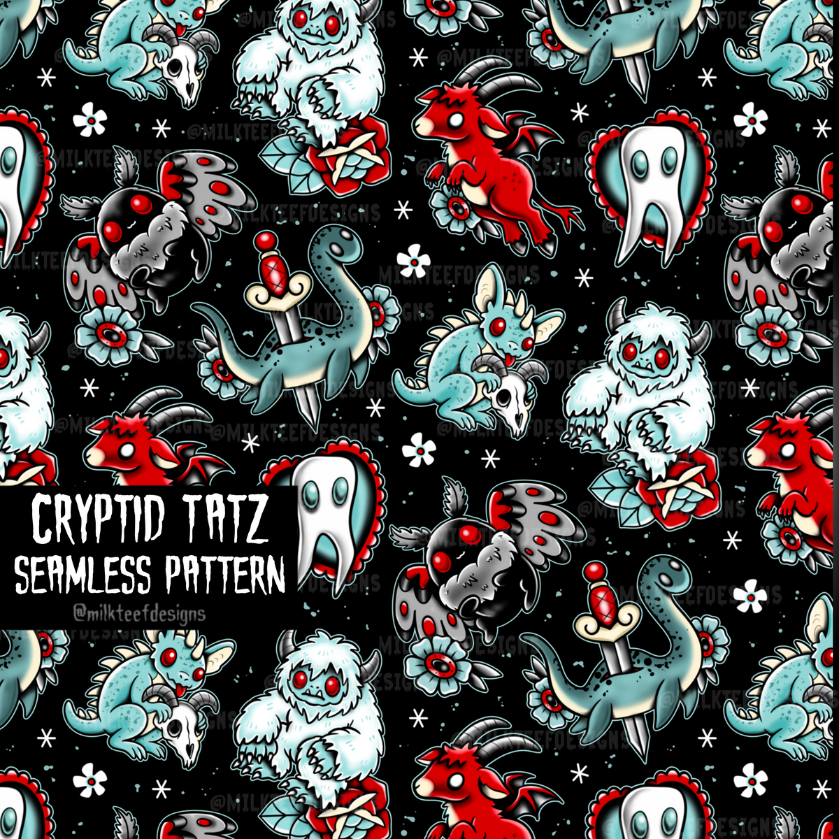 Cryptid Tatz / Seamless Pattern