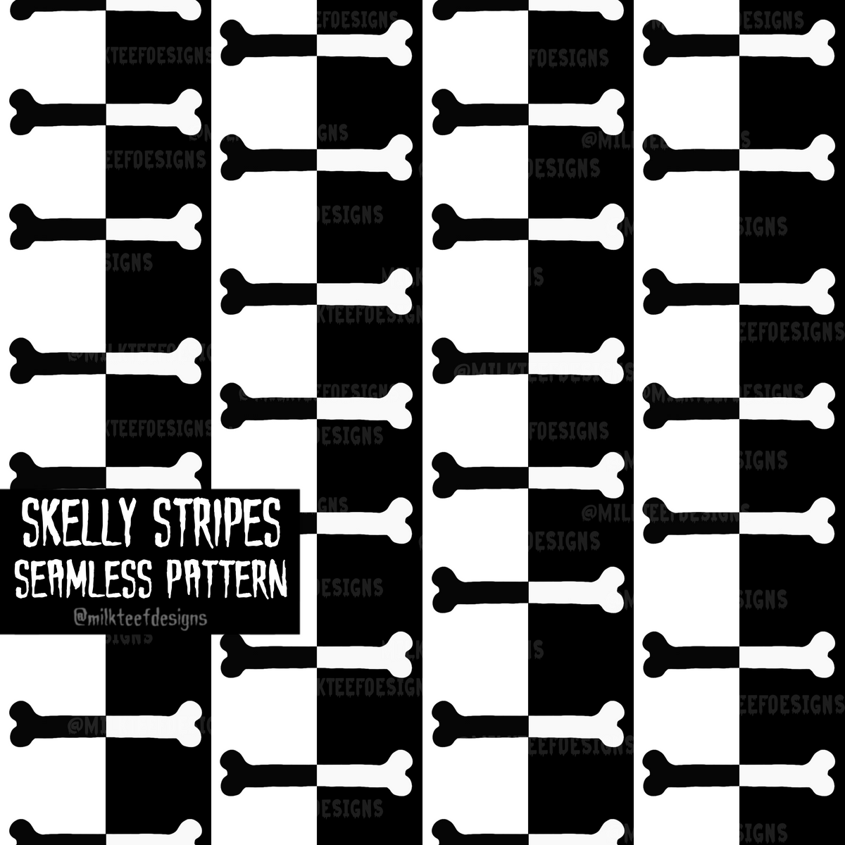 Skelly Stripes / Seamless Pattern