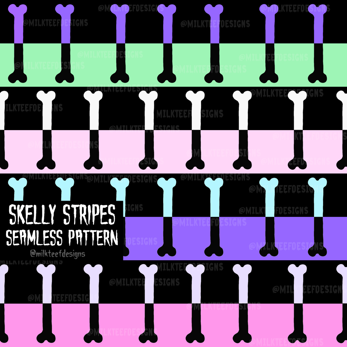 Skelly Stripes / Seamless Pattern