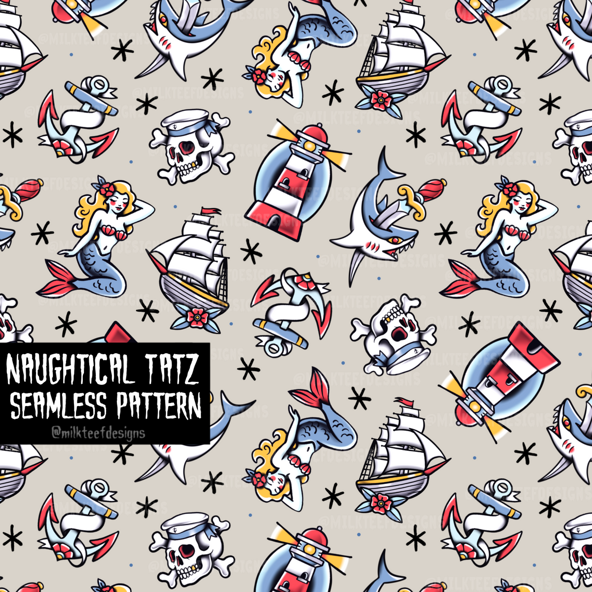 Naughtical Tatz / Seamless Pattern