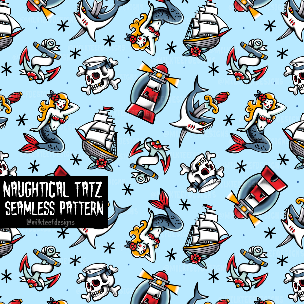 Naughtical Tatz / Seamless Pattern