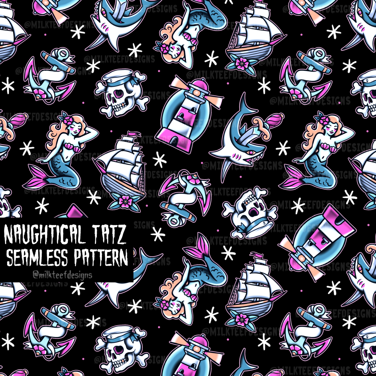 Naughtical Tatz / Seamless Pattern