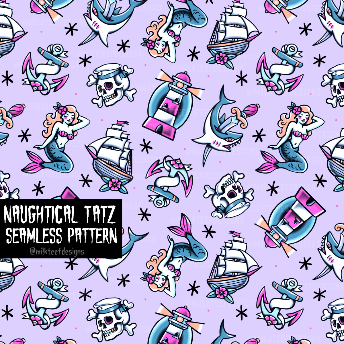 Naughtical Tatz / Seamless Pattern
