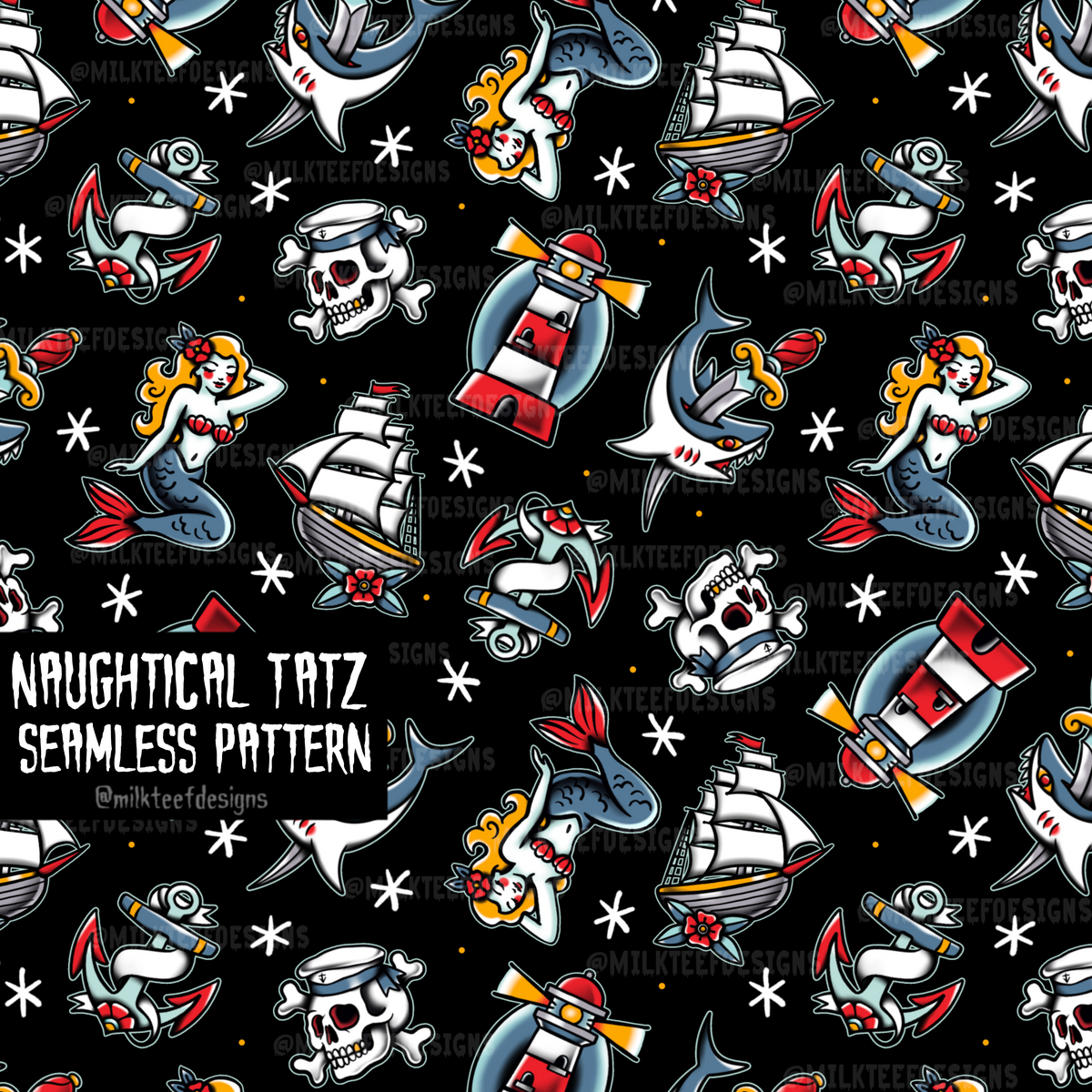 Naughtical Tatz / Seamless Pattern