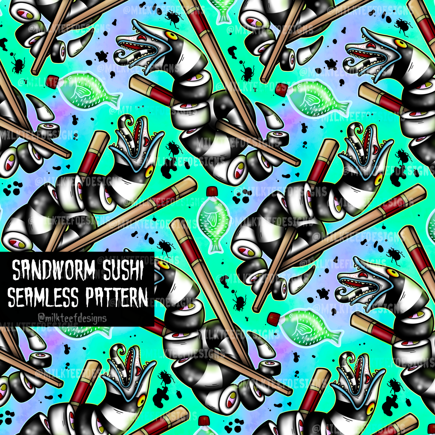 Sandworm Sushi / Seamless Pattern