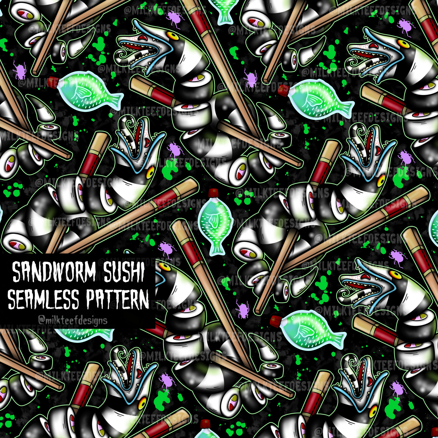 Sandworm Sushi / Seamless Pattern