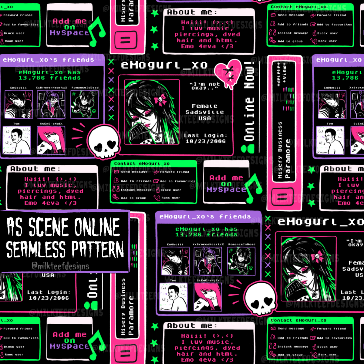 As Scene on MySpace / Seamless Pattern