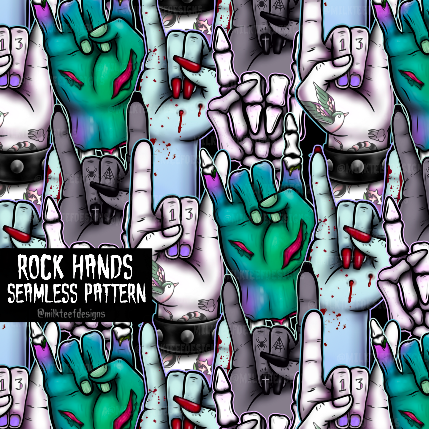 Rock Hands / Seamless Pattern