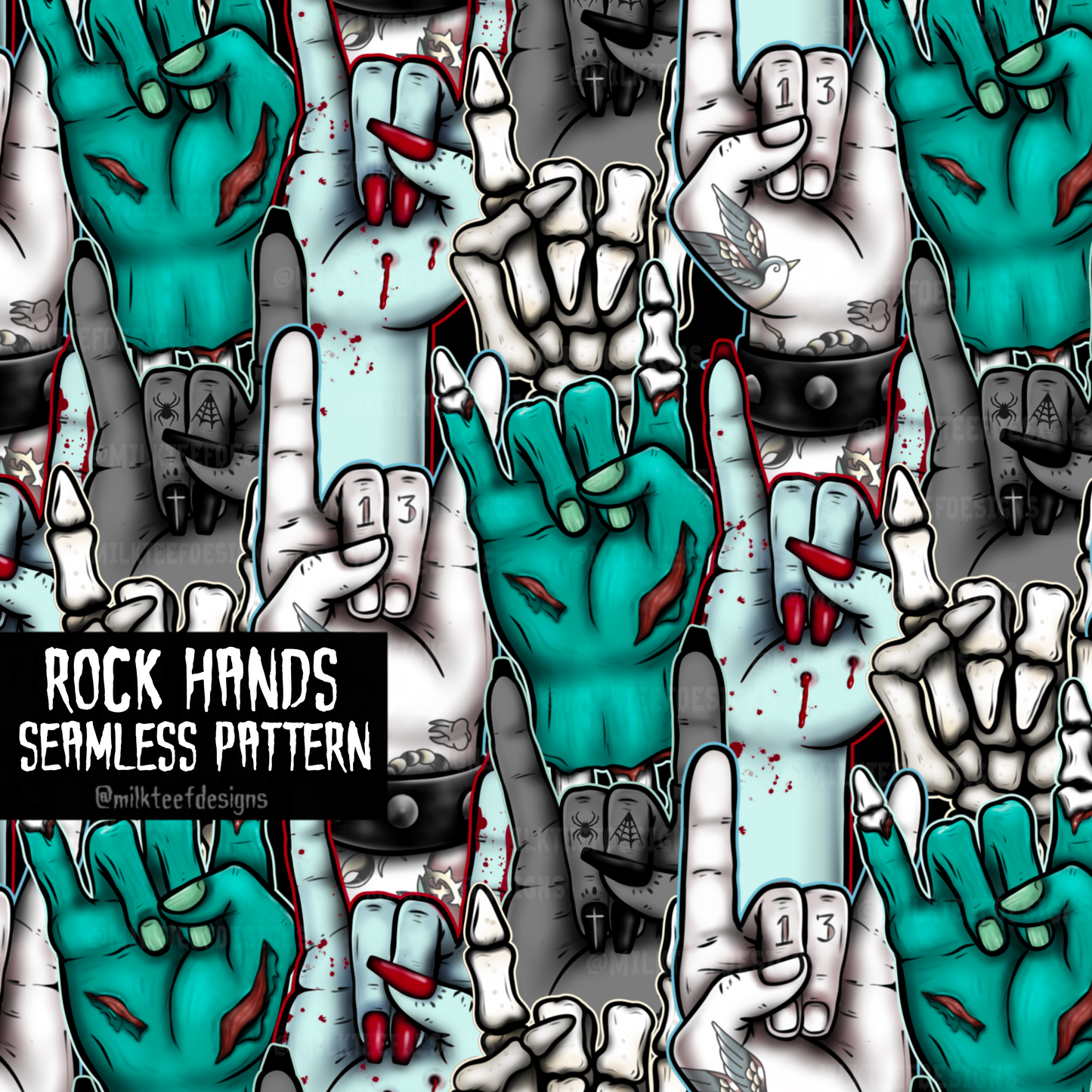 Rock Hands / Seamless Pattern