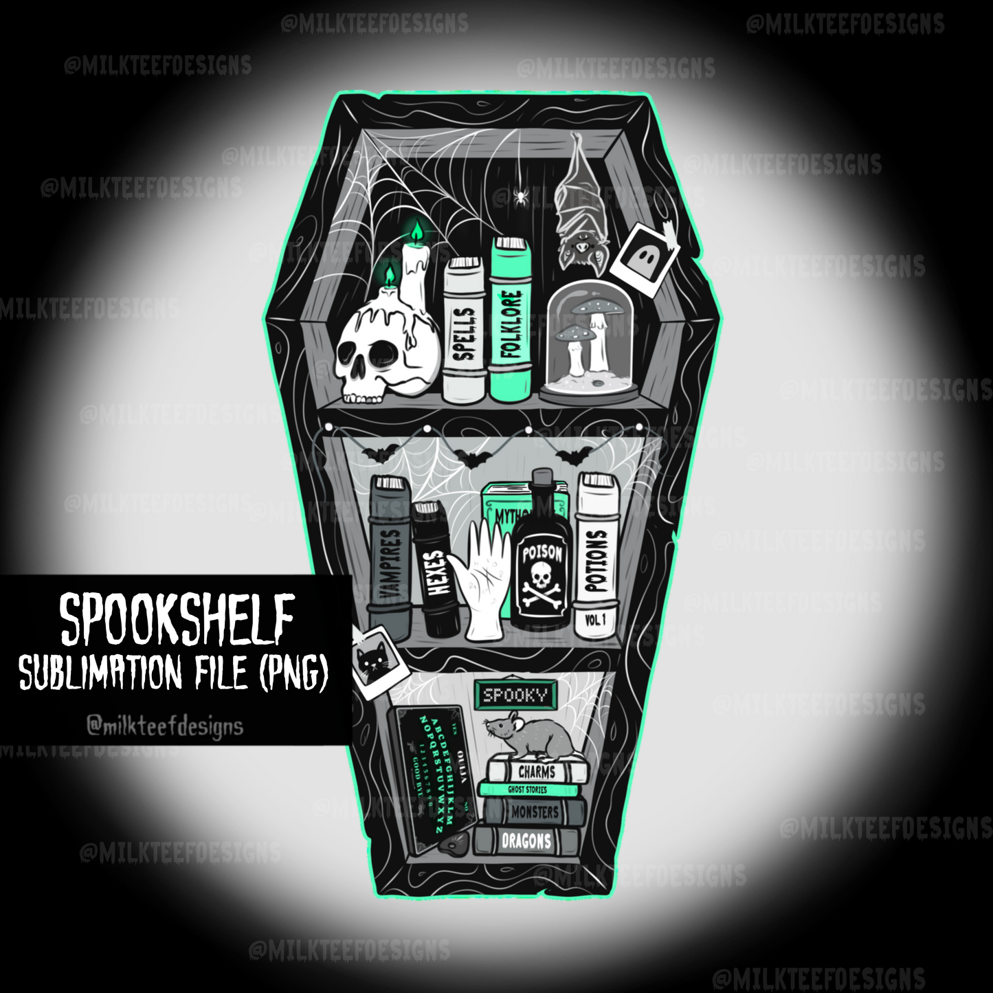 Spookshelf / Sublimation Design (PNG)